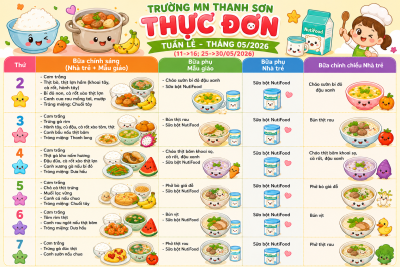 Thực đơn tháng 5 ( Tuần lẻ)